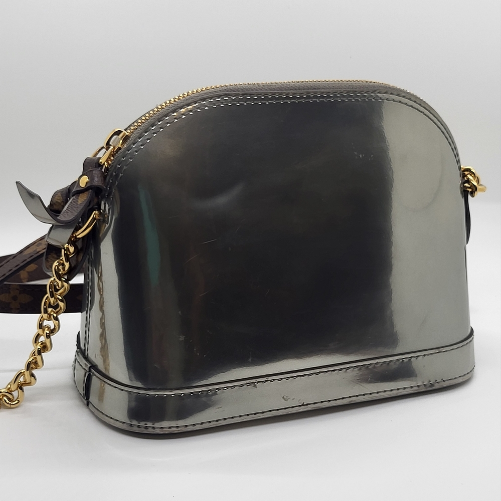 LOUIS VUITTON LV Gris Metal Miroir Vernis Mini Alma - Picture 6 of 15